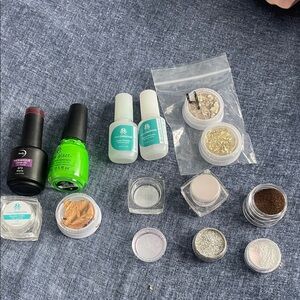 Assorted Women’s Neon Green Nail Polish & Metallic Pigments